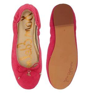 Sam Edelman Flats Felicia Ballet Flats Suede Azalea Pink SZ 7.5 -